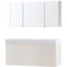 Meuble puro duo beige satin 140 solide puro armoire toilette