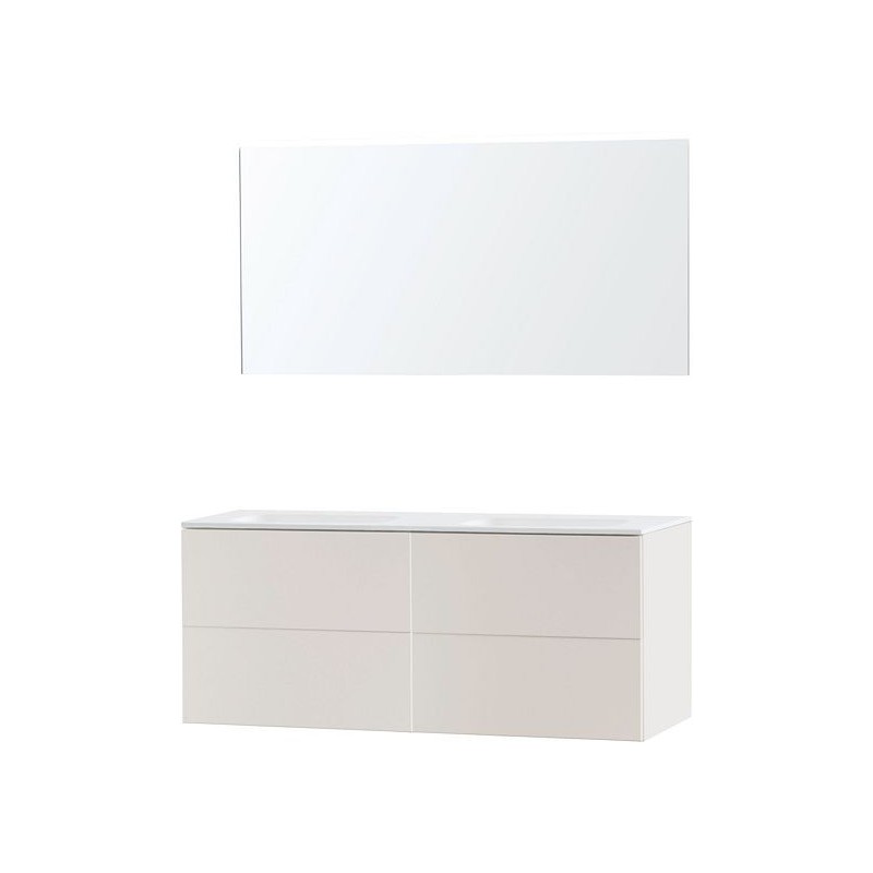 Meuble puro duo beige satin 140 solide molto miroir