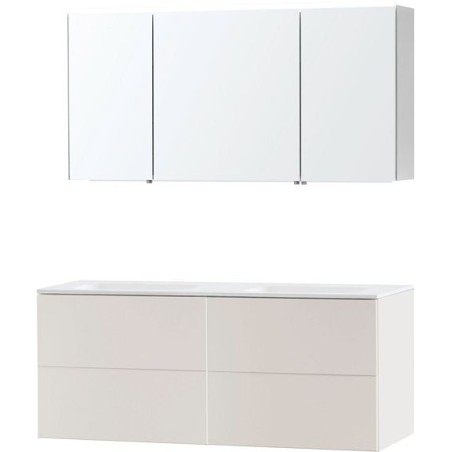 Meuble puro duo beige satin 140 solide molto armoire toilette