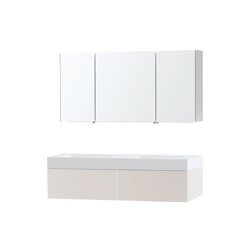 Meuble puro duo beige satin 140 1 tiroir solide puro armoire toilette