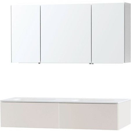 Meuble puro duo beige satin 140 1 tiroir solide molto armoire toilette