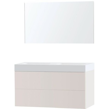 Meuble puro duo beige satin 120 solide puro miroir