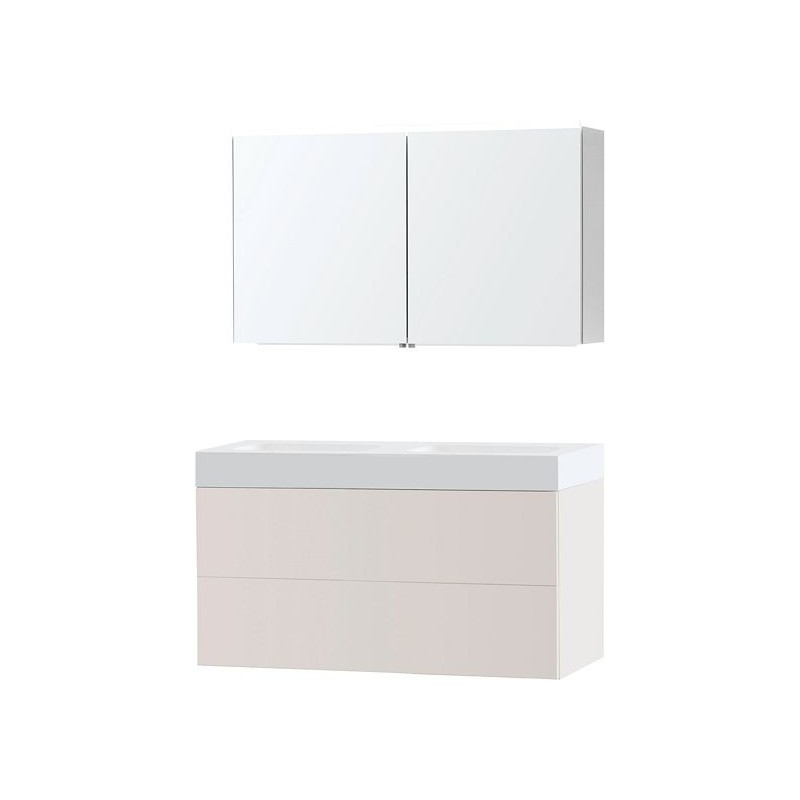 Meuble puro duo beige satin 120 solide puro armoire toilette