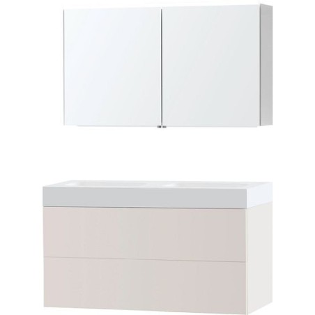 Meuble puro duo beige satin 120 solide puro armoire toilette