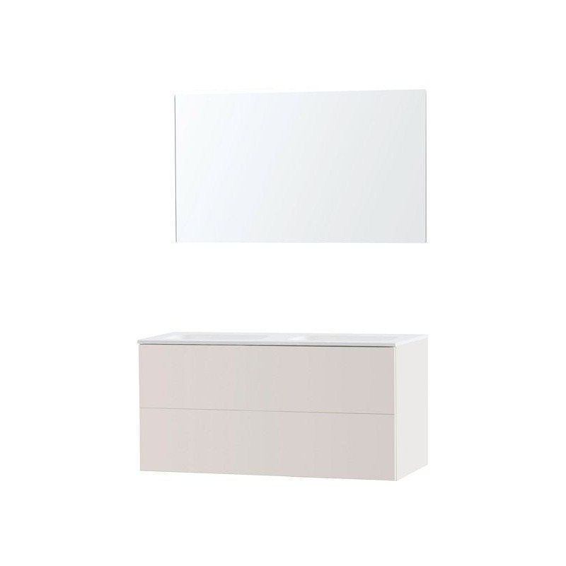 Meuble puro duo beige satin 120 solide molto miroir