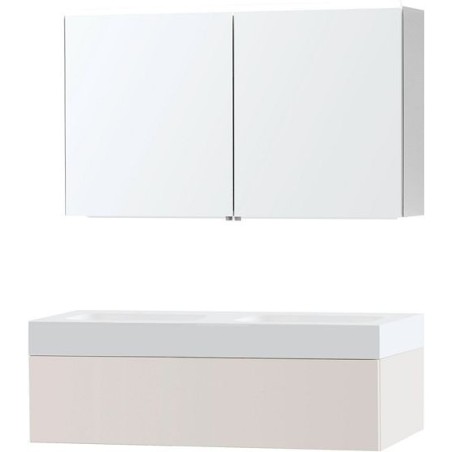 Meuble puro duo beige satin 120 1 tiroir solide puro armoire toilette