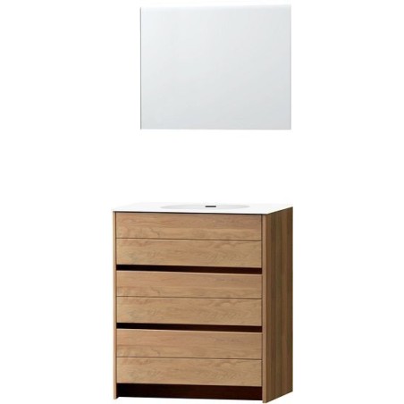 Meuble molto sol chêne massif solo 90 xonyx miroir