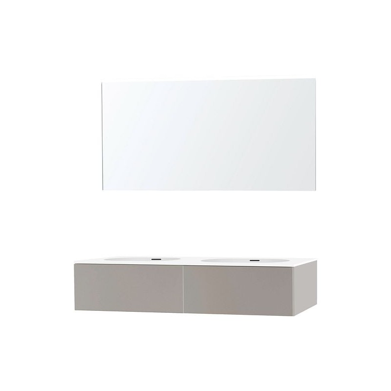 Meuble puro duo gris 140 1 tiroir xonyx miroir