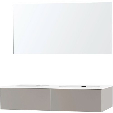 Meuble puro duo gris 140 1 tiroir xonyx miroir