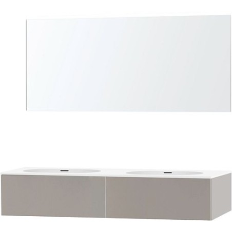 Meuble puro duo gris 160 1 tiroir xonyx miroir