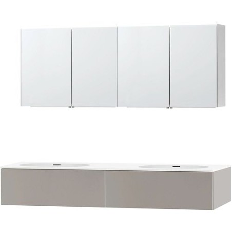 Meuble puro duo gris 180 1 tiroir xonyx armoire toilette