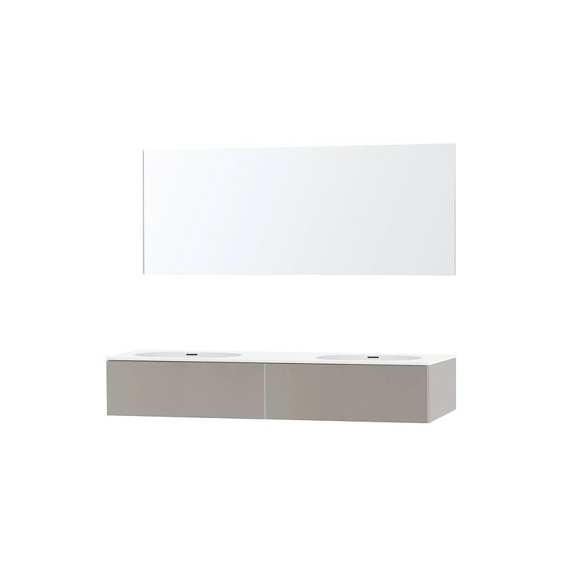 Meuble puro duo gris 180 1 tiroir xonyx miroir