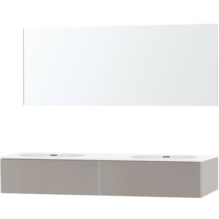 Meuble puro duo gris 180 1 tiroir xonyx miroir