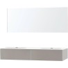 Meuble puro duo gris 180 1 tiroir xonyx miroir