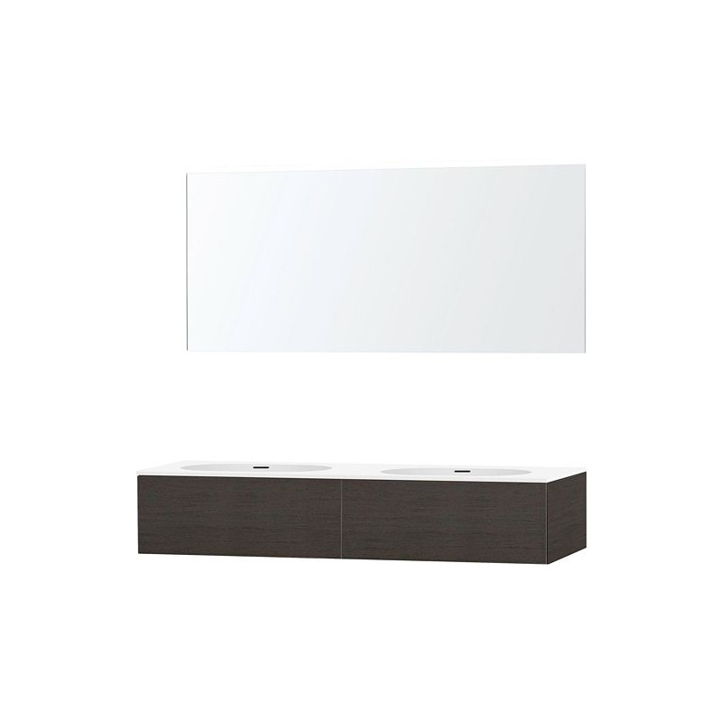 Meuble puro duo wenge 160 1 tiroir xonyx miroir