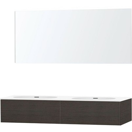 Meuble puro duo wenge 160 1 tiroir xonyx miroir