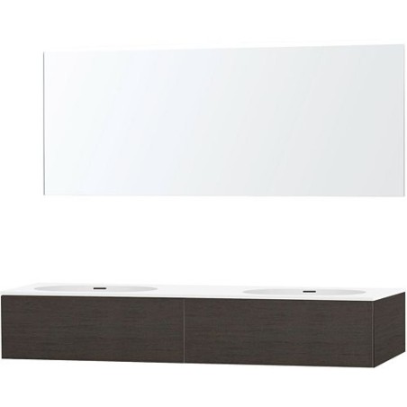 Meuble puro duo wenge 180 1 tiroir xonyx miroir