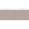 Sous meuble Coffee 4 tiroirs 160 duo basalte gris +double lavabo blanc mat