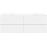 Sous meuble Coffee 4 tiroirs 160 duo blanc mat +double lavabo blanc