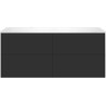 Sous meuble Coffee 4 tiroirs 140 graphite doux mat+lavabo gauche blanc mat