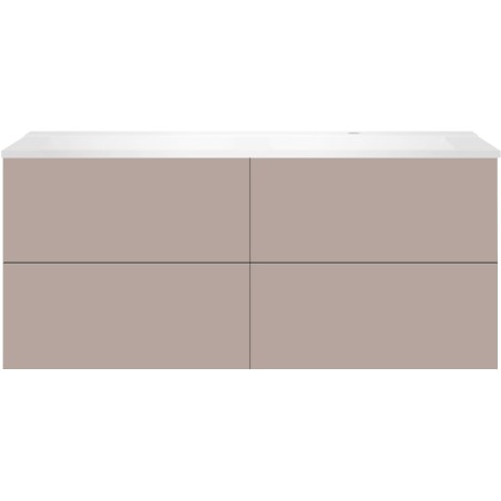 Sous meuble Coffee 4 tiroirs 140 mat basalte gris+lavabo droite blanc