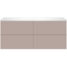 Sous meuble Coffee 4 tiroirs 140 mat basalte gris+lavabo droite blanc mat