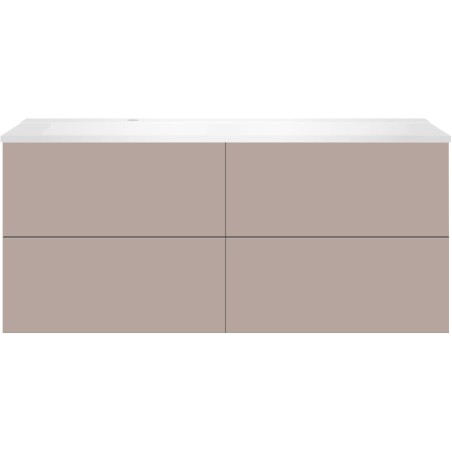 Sous meuble Coffee 4 tiroirs 140 mat basalte gris+lavabo gauche blanc mat