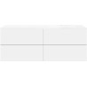 Sous meuble Coffee 4 tiroirs 160 blanc mat+lavabo droite blanc