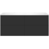 Sous meuble Coffee 4 tiroirs 140 duo graphite doux mat +double lavabo blanc mat