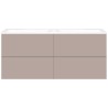 Sous meuble Coffee 4 tiroirs 140 duo gris basalte mat+double lavabo porcelaine sans trou robinet blanc
