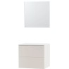 Meuble puro solo beige satin 70 solide à poser miroir