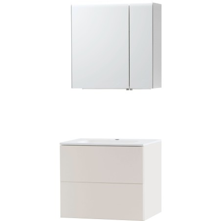 Meuble puro solo beige satin 70 marbre synthétique armoire toilette