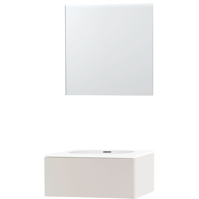 Meuble puro solo beige satin 70 1 tiroir xonyx miroir