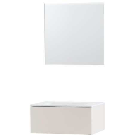 Meuble puro solo beige satin 70 1 tiroir solide molto miroir