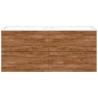 Sous meuble Coffee 4 tiroirs 140 duo tectona décor cannelle +double lavabo porcelaine blanc