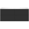 Sous meuble Coffee 4 tiroirs 140 graphite doux mat+lavabo droite blanc