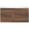 Sous meuble Coffee 4 tiroirs 120 duo chêne décor rouille +double lavabo blanc mat