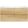 Sous meuble Coffee 4 tiroirs 120 duo chêne décor urban +double lavabo blanc