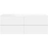 Sous meuble Coffee 4 tiroirs 160 blanc mat+lavabo gauche blanc mat