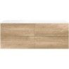 Sous meuble Coffee 4 tiroirs 160 chêne décor cachmire+lavabo gauche blanc mat