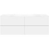 Sous meuble Coffee 4 tiroirs 160 duo blanc mat +double lavabo blanc mat
