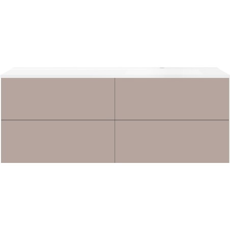 Sous meuble Coffee 4 tiroirs 160 mat basalte gris+lavabo droite blanc