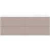 Sous meuble Coffee 4 tiroirs 160 mat basalte gris+lavabo droite blanc
