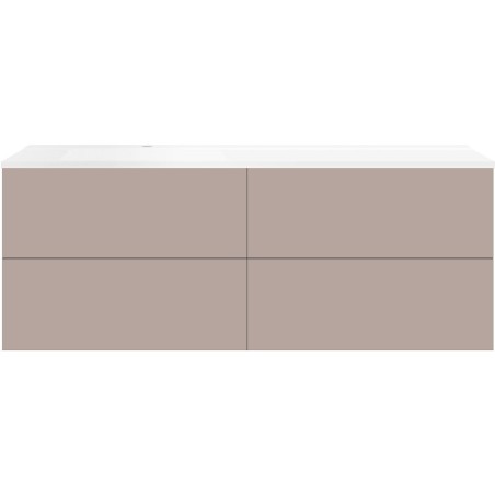 Sous meuble Coffee 4 tiroirs 160 mat basalte gris+lavabo gauche blanc mat