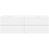 Sous meuble Coffee 4 tiroirs 180 duo blanc mat +double lavabo blanc mat