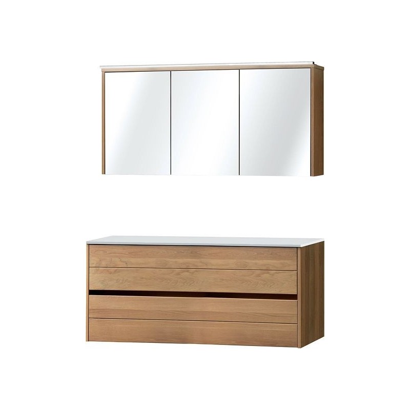 Meuble Molto 140 solid pour lavabo à poser coloris chêne massif