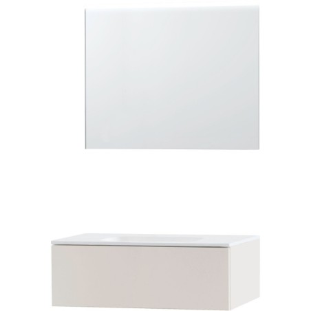 Meuble puro solo beige satin 90 1 tiroir solide molto miroir