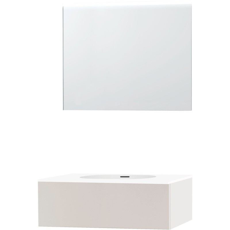 Meuble puro solo beige satin 90 1 tiroir xonyx miroir