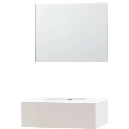 Meuble puro solo beige satin 90 1 tiroir xonyx miroir