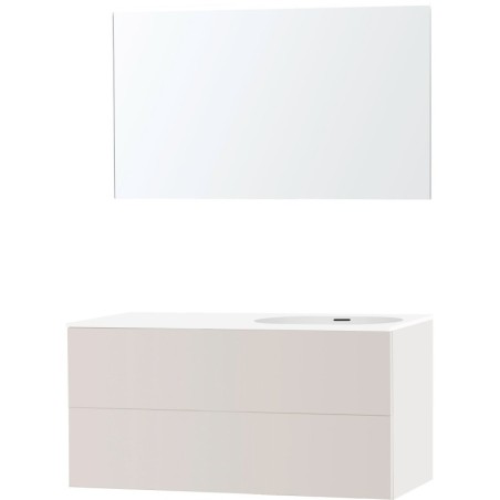 Meuble puro solo beige satin asymétrique 120 droite xonyx miroir